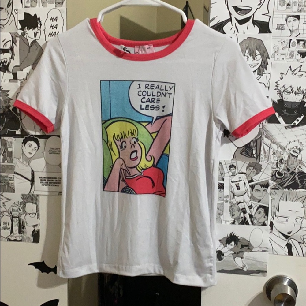 Betty and Veronica cartoon ringer tee